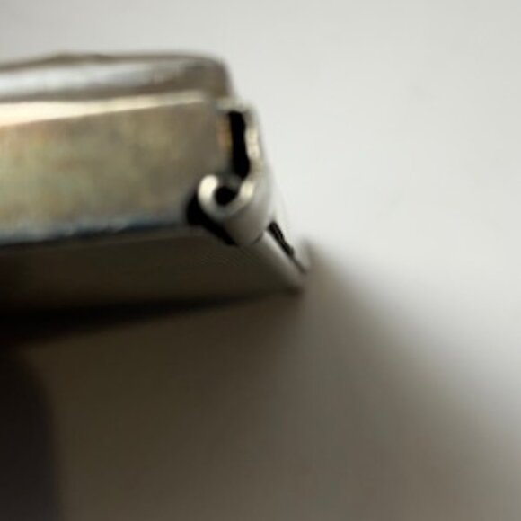 Vintage Silver Toned Cigarette Case w/ Pin Up Hula Girl Picture on Front - Picture 6 of 10